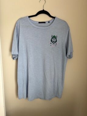 Greyson Clothiers Men’s Large Wolf XXV Graphic T Shirt Blue 100% Cotton